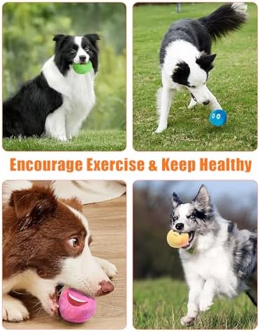 Squeaky Dog Toys, Stuffed Plush Puppy Toy Balls to Keep Them Busy, (8 Pack) Interactive Funny Pet Ball with Squeaker for Puppies Small Breed Medium Dogs