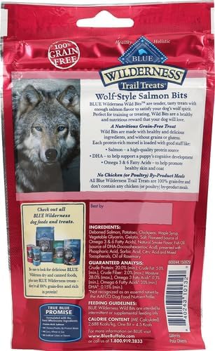 Blue Buffalo Wilderness Wild Bits Soft & Chewy Training Treats for Dogs, Grain-Free, Salmon Recipe, 4-oz. Bag (Pack of 8)