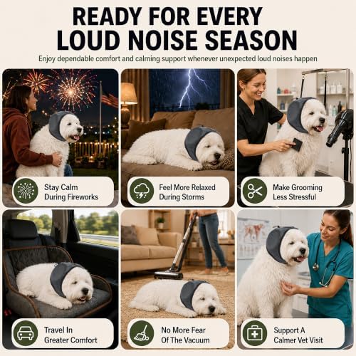 Noise Cancelling Dog Ear Covers: Calms 99.5% of Dogs During Thunderstorms