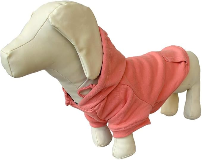 Lovelonglong Blank Basic Hoodie Sweatshirt for Dogs 100% Cotton Fits Small Medium Dachshund Large Dog Lotus-Pink D-L