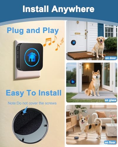 Dog Door Bell 2026 Enhanced Touch, Wireless Doggie Doorbell for Potty Training to Go Outside, IP65 Waterproof, 1000ft Range, 55 Melodies, 5 Modes & Adjustable Volume (3 Buttons)