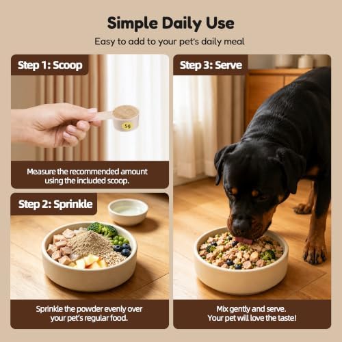 PETNANNY Pumpkin Powder for Dogs, Anal Gland Health Fiber Supplement Stop Scooting with Inulin, Probiotics & Enzymes to Support Firm Stools, Digestive Comfort, Relieve Diarrhea & Constipation