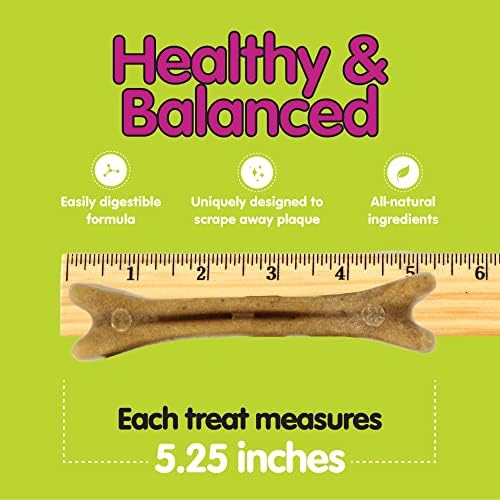 Fido Belly Bones for Dogs, Large - 4 Count - Yogurt-Flavor Dental Treats for Large Dogs - Plaque & Tartar Control for Fresh Breath - Digestive Support - Made in USA