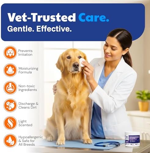 AKC Eye Wipes for Dogs & Cats, Lavender Scent, 100 Count