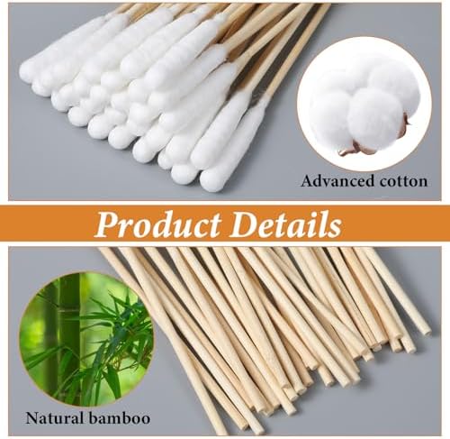 100 PCS Long Cotton Swabs for Dog Ears, 6-Inch Large Cotton Ear Swabs for Cleaning Dog Ears, Extra-Long Handle Ear Picks for Pet Cleaner Care, Long Swab for Cleaning