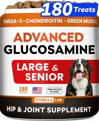 STRELLALAB Advanced Glucosamine for Dogs, Collagen&Green Lipped Mussel