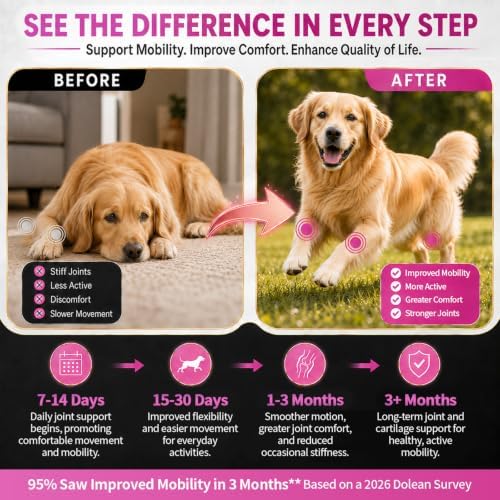 Joint Supplement for Dogs, Glucosamine for Dogs Hip Joint Mobility, 90 Ct