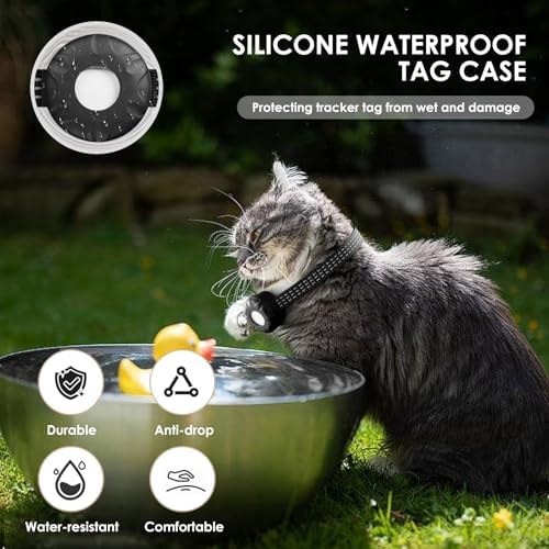 GPS Tracker for Cats-No Monthly Fee, Cat Tracker Compatible with Apple Find My App (Only iOS), Waterproof Real-Time Cat Collar Tracker for Pets,Kids,Luggage & Assets | 367-Day Battery Life|(Black)