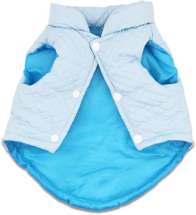 Soft Warm Small Dog Coats Lightweight Pet Dog Winter Jackets for Small Medium Dogs Puppy Cold Weather Coat Pet Clothes, Blue, XX-Large