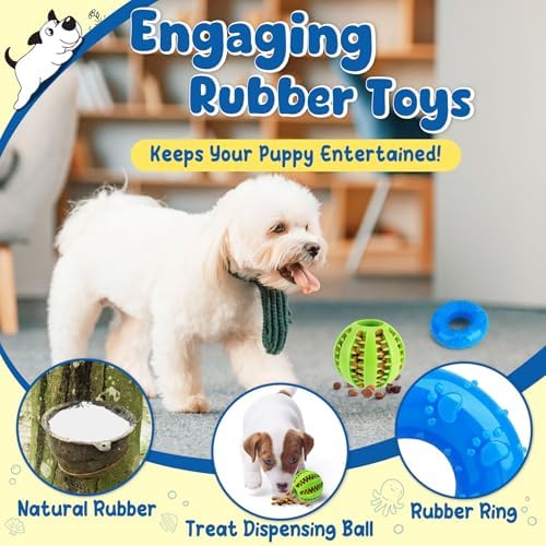 KIPRITII 9 Pack Puppy Toys Set for Small Dogs, Teething & Interactive Play