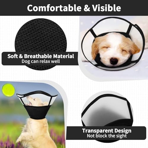 Allroaring Dog Cone Collar, Soft Dog Cones for Medium Dogs After Surgery