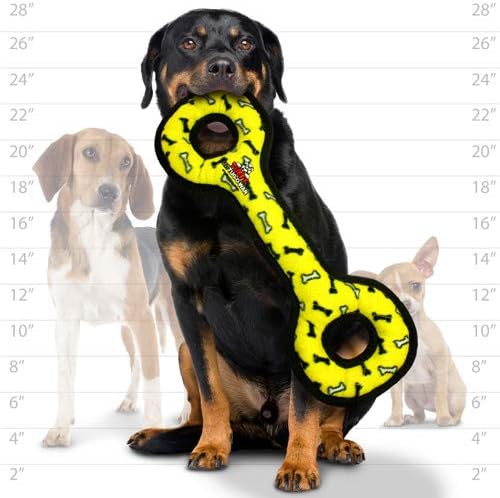 TUFFY® 2 Pack TugOWar and Small 3-Way Tug Ultra Durable Plush Dog Toys