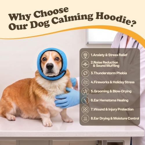Allroaring Dog Ear Cover Noise Shield Anxiety Relief for Dogs, Lackblue S