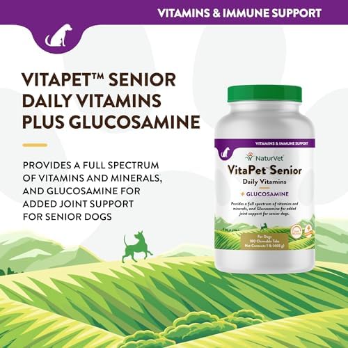 NaturVet VitaPet Senior Daily Vitamin Dog Supplements - 180 Ct