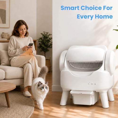 RPZ Automatic Litter Box Self Cleaning, Open-Top Smart Cat Litter Box