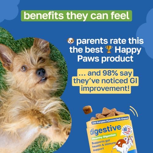 Happy Paws Digestive Support Supplement & Probiotics, 200 Chews
