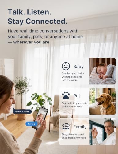 GNCC 2.4GHz Indoor Security Camera for Home, 1080P Baby & Pet Cam, GC3B-2P