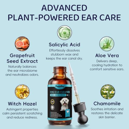 Dog Ear Cleaner Drops - Gentle Plant-Based Ear Wash, 120ml