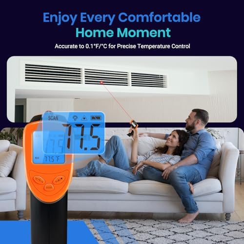 Etekcity Infrared Thermometer Laser Temperature Gun, -58°F~1130°F, Orange