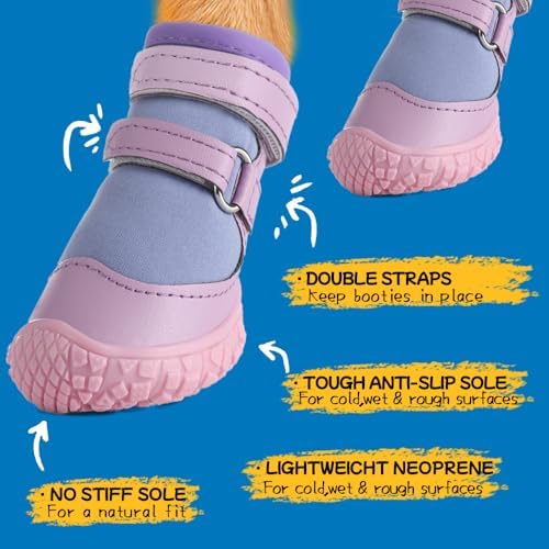 Dog Shoes for Small Dogs, Purple, Size 1