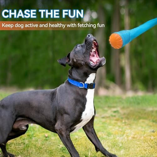 ALL FOR PAWS 2-Pack Dog Ball Toy with Tail, Interactive Throw & Catch Toy for Medium & Large Dogs, Rubber Ball with Squeaker for Exercise & Boredom Relief