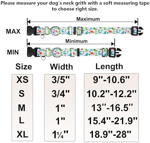 Martingale Dog Collars with Buckle No Pull Training Dog Collar for Large Dogs (Green Dinosaur, Large)