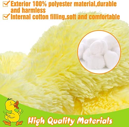 EXPAWLORER Plush Squeaky Duck Dog Toy - Soft Stuffed Cute Dog Duck Toy, Best Birthday Gift Interactive Filled Chew Toys for Puppy Small Medium Large Dogs Biting Training Teething, Yellow Large