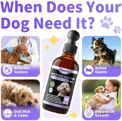 2 Pack 12-in-1 Collagen for Dogs - Triple Liquid Collagen for Dogs