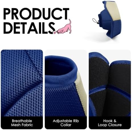 AOFITEE Medium Dog Cone Soft Dog Cone Collar to Stop Licking, NavyBlue M