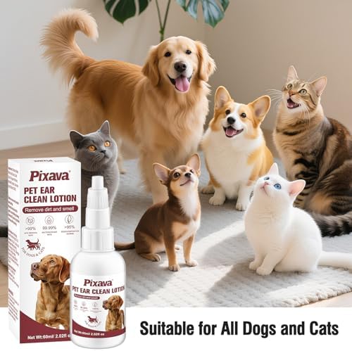 Dog Ear Infection Treatment Drops, Cat Ear Cleaner to Help Remove Debris &Smell for Cats & Dogs,Soothe and Relieve Itchiness