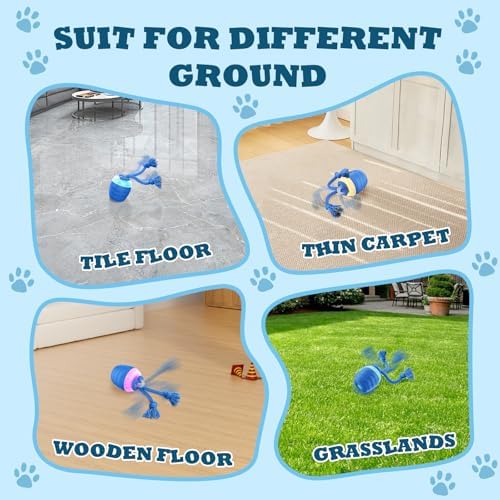 Interactive Dog Toys -Automatic Moving and Rolling Dog Toy for Large/Medium