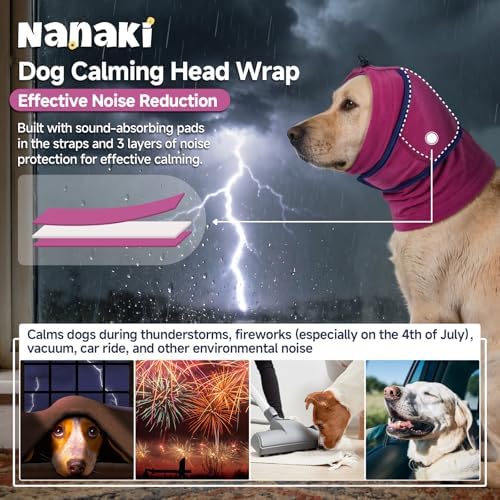 Nanaki Soft Dog Calming Hoodie for Noise Protection, Firework, Thunderstorm