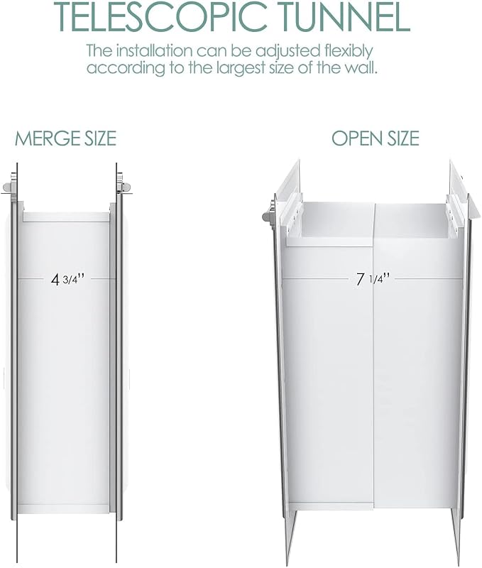 Baboni Pet Door for Wall,3-Flap,Steel Frame and Telescoping Tunnel, Aluminum Lock, Double Flap Dog Door and Cat Door, Strong and Durable (Pets Up to 40 Lb) -Medium