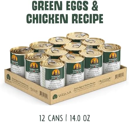 Weruva Classic Dog Food, Green Eggs & Chicken with Chicken Breast & Pumpkin in Gravy, 14oz Can (Pack of 12)