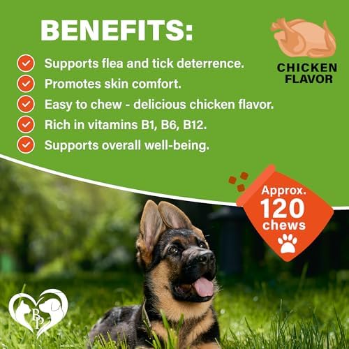 Flea and Tick Prevention Chewable Pills for Dogs - Revolution Oral Flea Treatment for Pets - Pest Control & Natural Defense - Chewables Small Tablets Made in USA (Chicken)