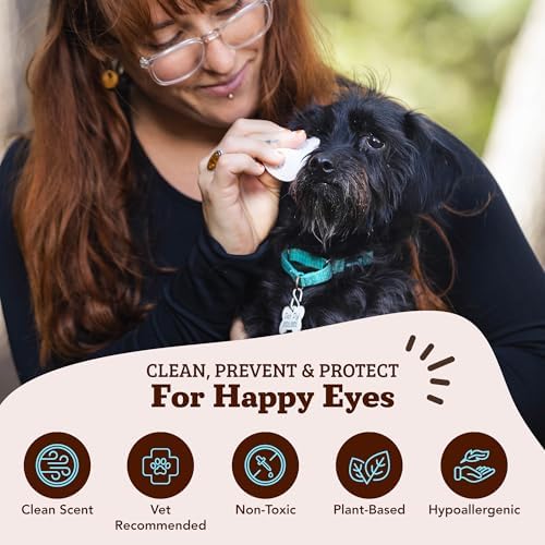 Natural Dog Company Dog Eye Wipes for Tear Stains - 100 Count