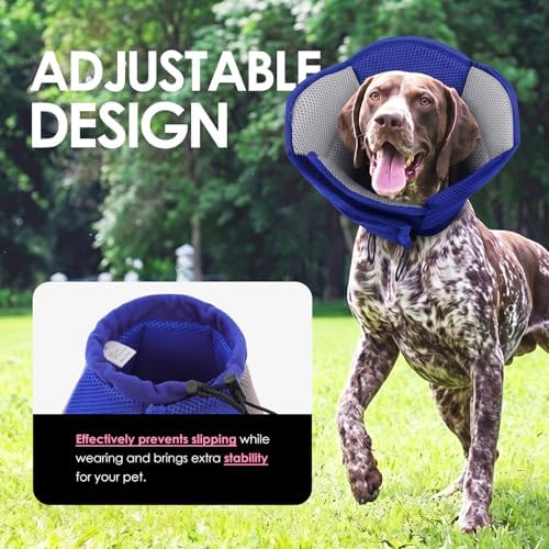 AOFITEE Large Dog Cone Adjustable Dog Cone to Stop Licking, Blue XL