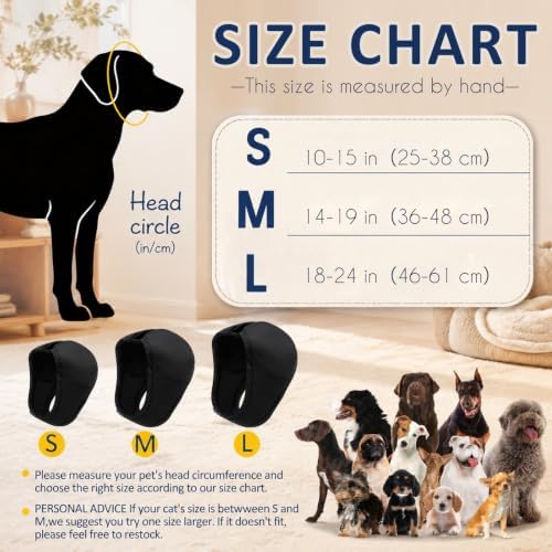 Aliceset 1pcs Dog Ear Muffs, Quiet Ears for Dogs,Black,S