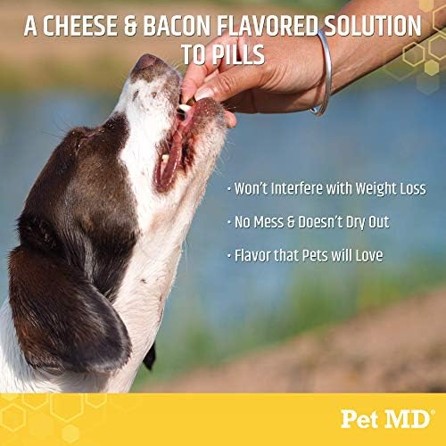 Pet MD Wrap A Pill Cheese & Bacon Flavor Pill Paste for Dogs - Make a Pocket or Pouch to Hide Pills & Medication - 8 oz (Pack of 2)