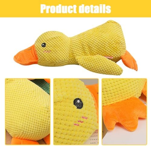 Mellow Calming Duck Dog Toy, Upgraded Calming Duck Toy for Dogs, Interactive Toy with Quack Sound, Soft Plush Stuffed Calming Duck Pillow, Durable Stuffed Dog Puppy Toys for Puppy Keep Busy (2Pcs C)