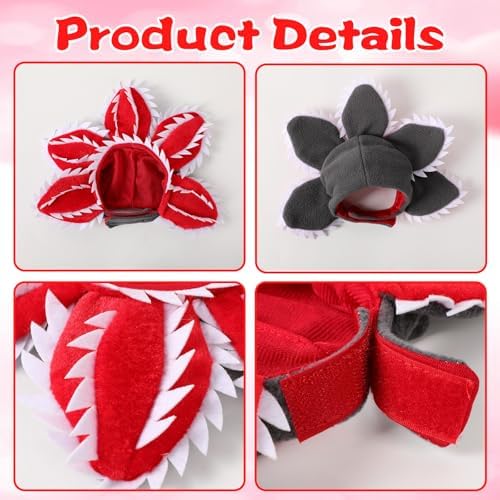 Pet Demon Dog Costume Funny Carnivorous Plant Dog Adjustable Hat Costume with Soft Material Flower Accents (Small)