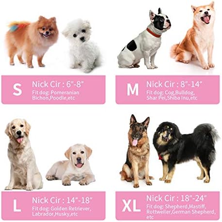 MCHY Inflatable Dog Cone,Adjustable Recovery Collar for Dogs After Surgery,Prevent from Biting & Scratching,Not Block Vision (Pink, M-Neck 10''- 14'')