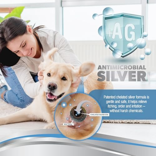 PetSilver Natural Ear Wash Cleaner for Dogs & Cats, Infections, 8 fl oz