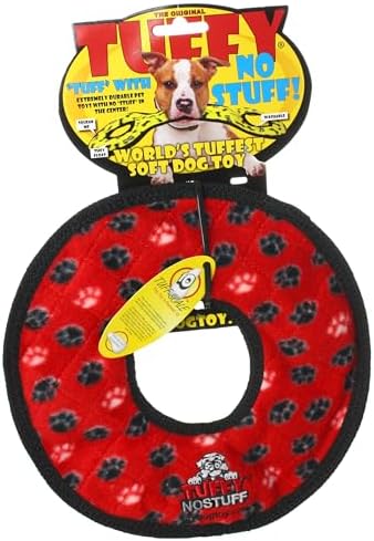 TUFFY® : 2 Pack No Stuff Ring Dog Toy: Ultra Durable Plush Toy with Multiple Layers & Reinforced Seams, Washable and Floats, Original Construction