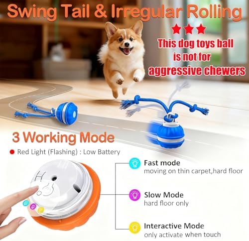 2PC P06 Smart Interactive Dog Toys Dog Balls with Rope for Small Medium Dog