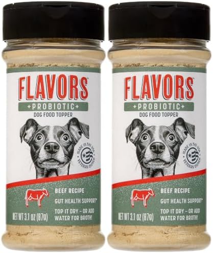 Flavors Probiotics + Dog Food Topper, Beef Recipe, 3.1 oz, 2 Pack