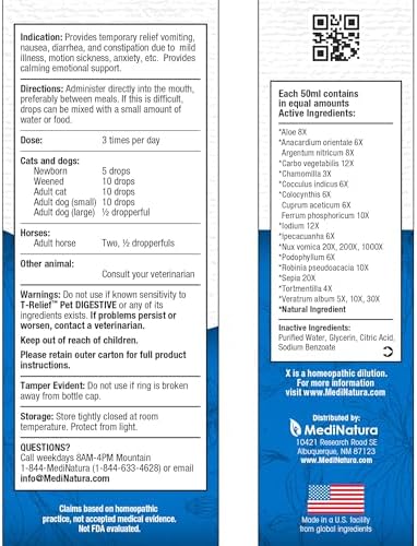 MediNatura T-Relief Pet Digestive Support Oral Drops, 1.69 oz