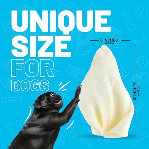 Sitka Farms Whole Cow Ears for Dogs, Beef Dog Chews and Treats, 25 Count