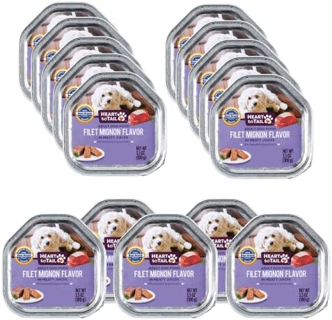 15 Trays Wet Dog Food 3.5 OZ Filet Mignon Flavor + Gift Bone