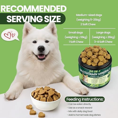 24-in-1 Dog Vitamins and Supplements, Dog Multivitamin Chewable for All Dog